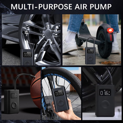 Mi Portatil Electric Air Compressor 2, Inflador Ruedas Coche 150 PSI 6 Modos Con Recargable De 2000 Mah, Compresor Con Pantalla LCD Con Sensor De Presión Para Coche, Bicicleta, Moto, Pelota (Negro)